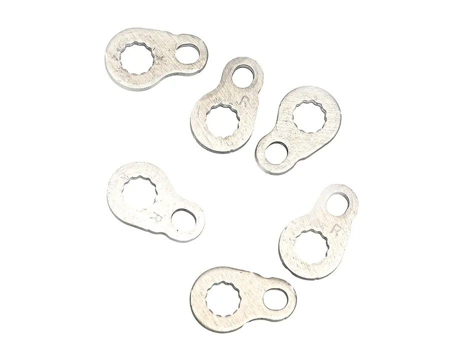 Precision stamped stainless steel products made in China.